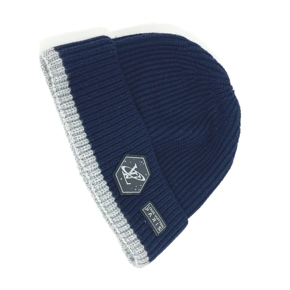 LOUIS VUITTON Knit hat wool Navy Bone Gravity