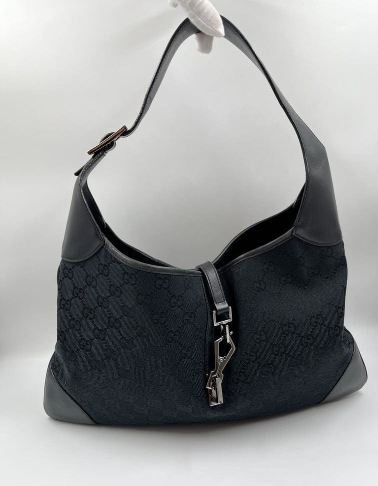 Gucci Jackie Leather Canvas Shoulder Bag Style 21
