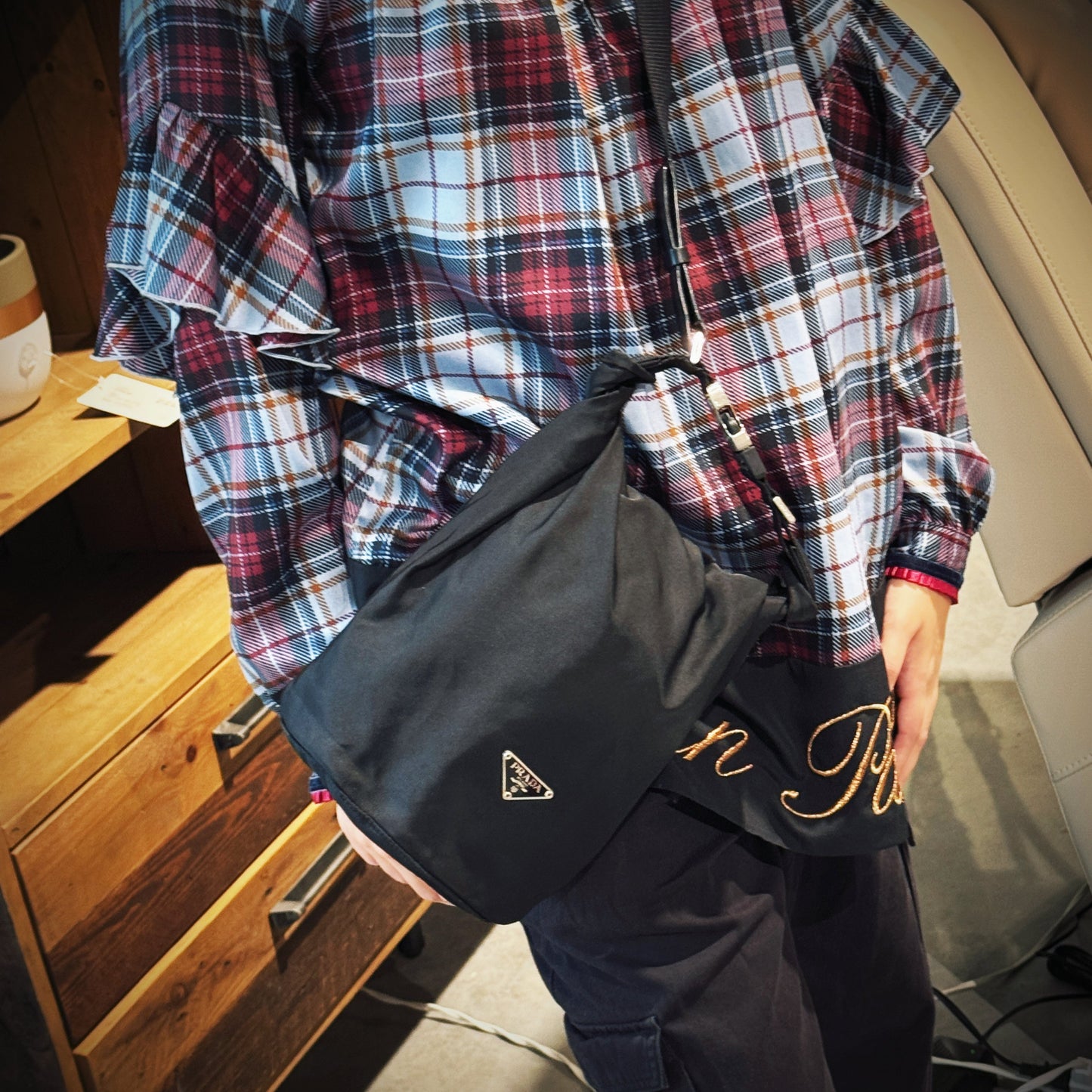 Prada Vela Nylon Shoulder Bag TWS