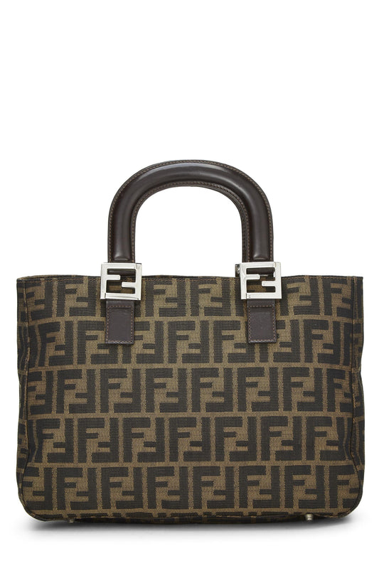 Fendi, Brown Zucca Canvas Handbag Small, Brown