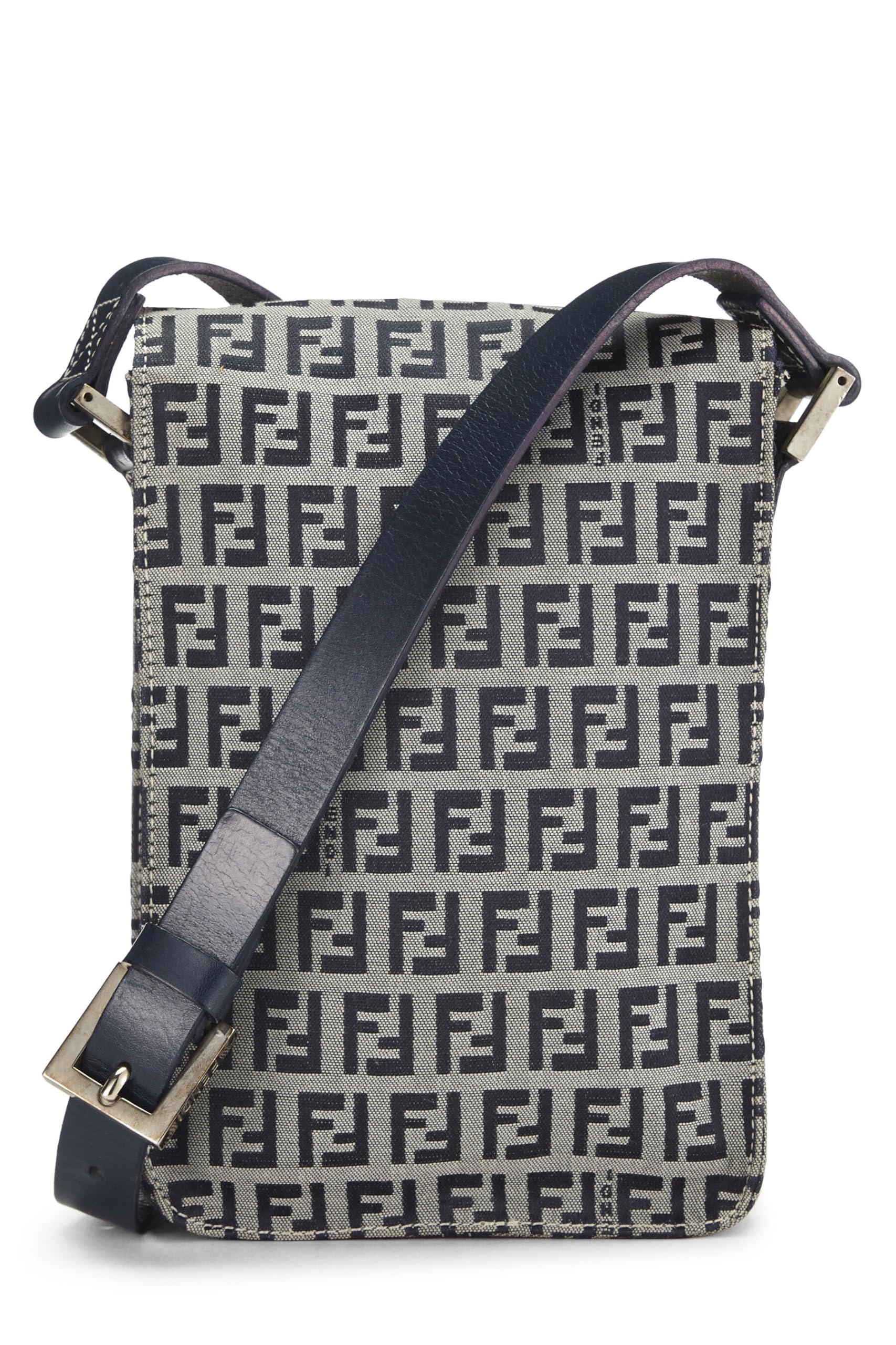 Fendi, Navy Zucchino Canvas Messenger Bag, Navy