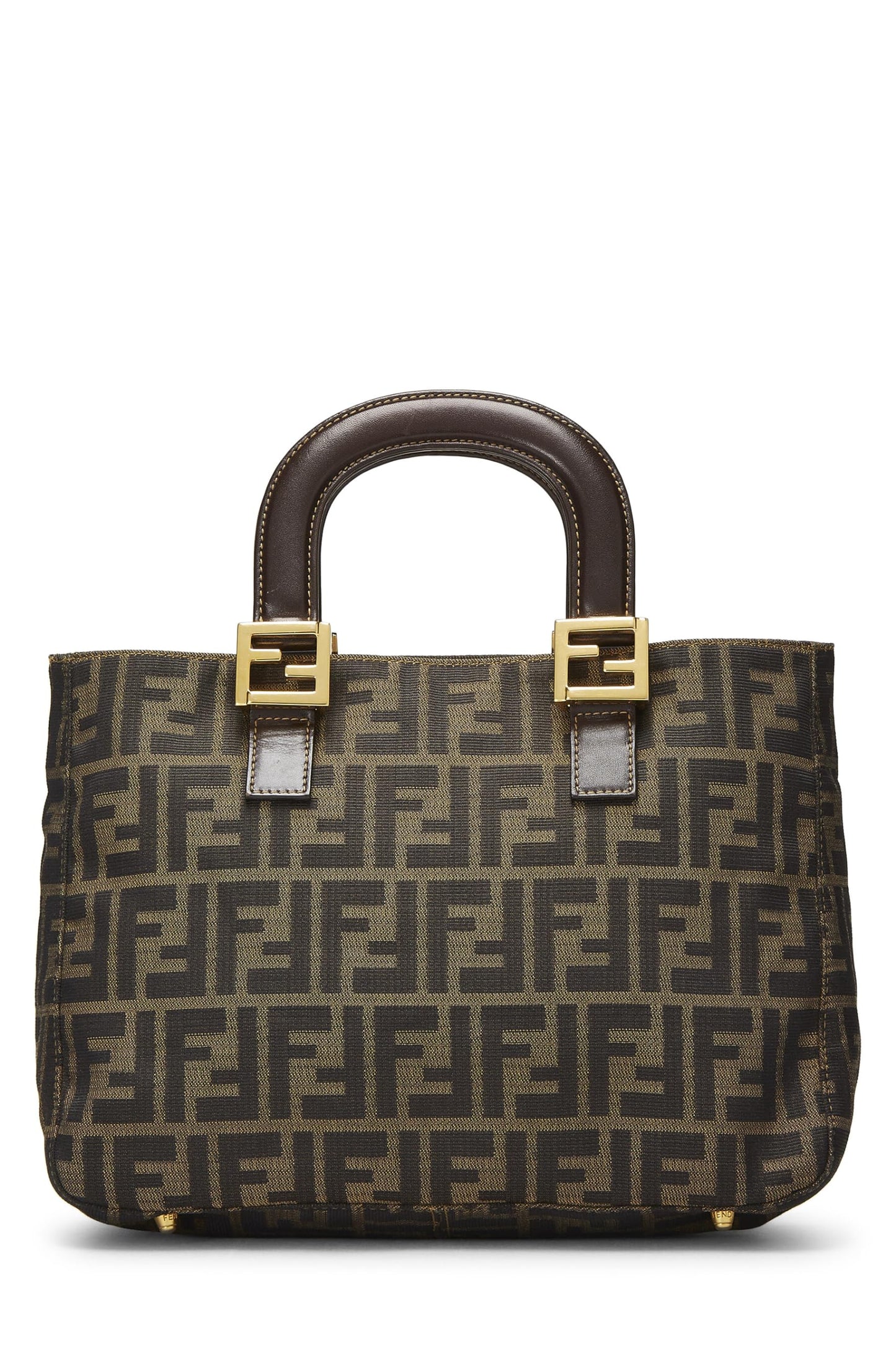 Fendi, Brown Zucca Canvas Handbag Small, Brown