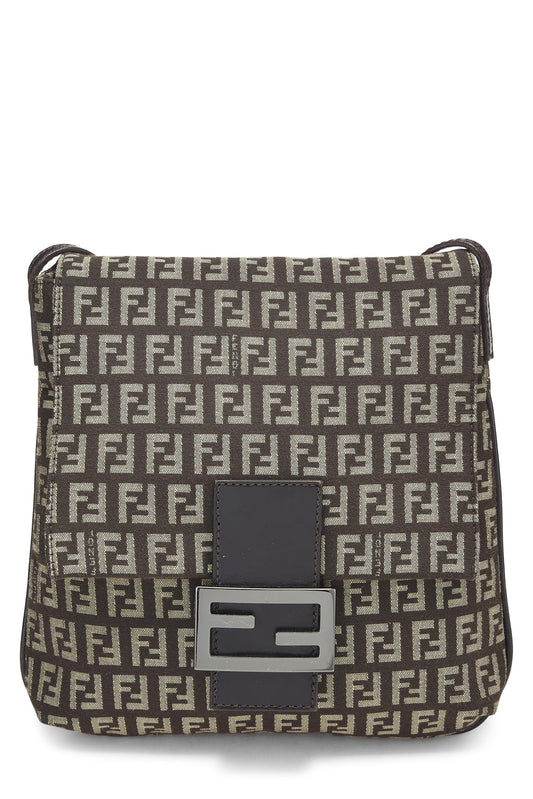Fendi, Brown Zucchino Canvas Messenger Small, Brown