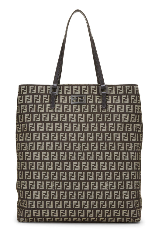 Fendi, Brown Zucca Canvas Selleria Vertical Tote Small, Brown
