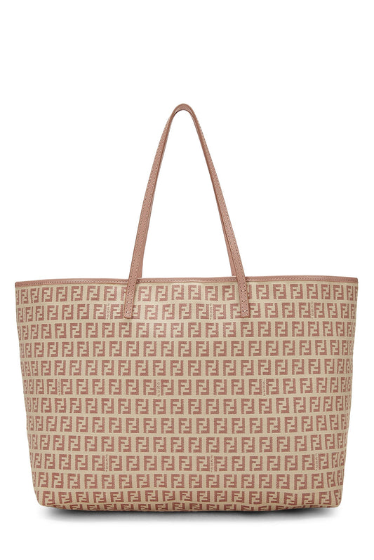 Fendi, Pink Zucchino Canvas Tote Medium, Pink