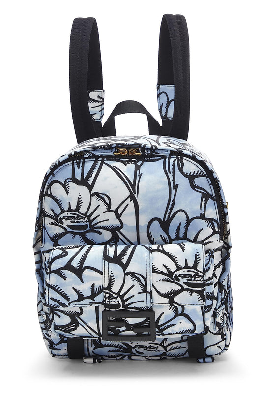 Fendi, Blue & Black Nylon Printed Backpack Small, Multi