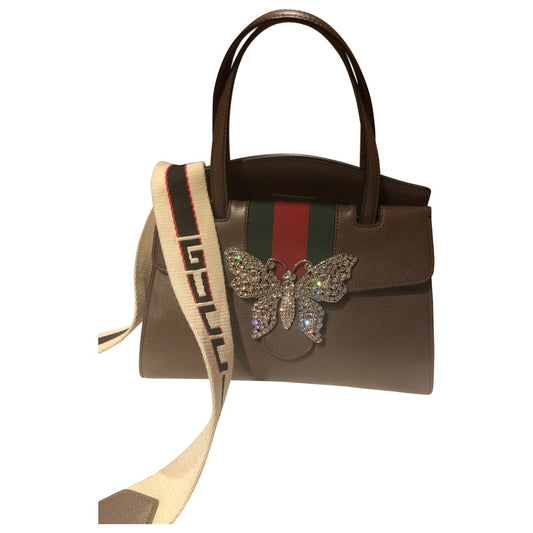 Gucci guccitotem brown leather handbag