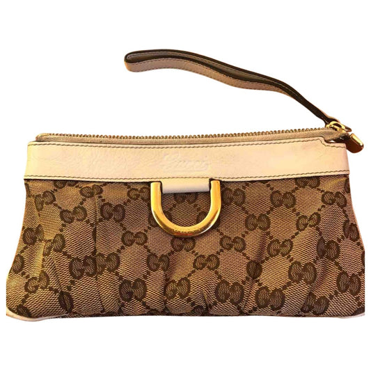 Gucci beige cloth clutch bag