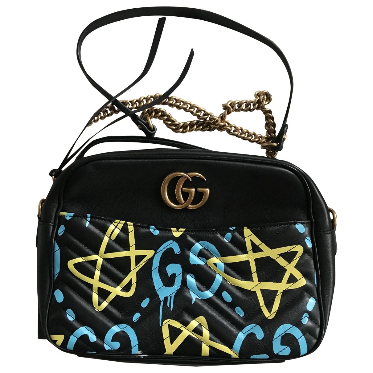Gucci marmont black leather handbag