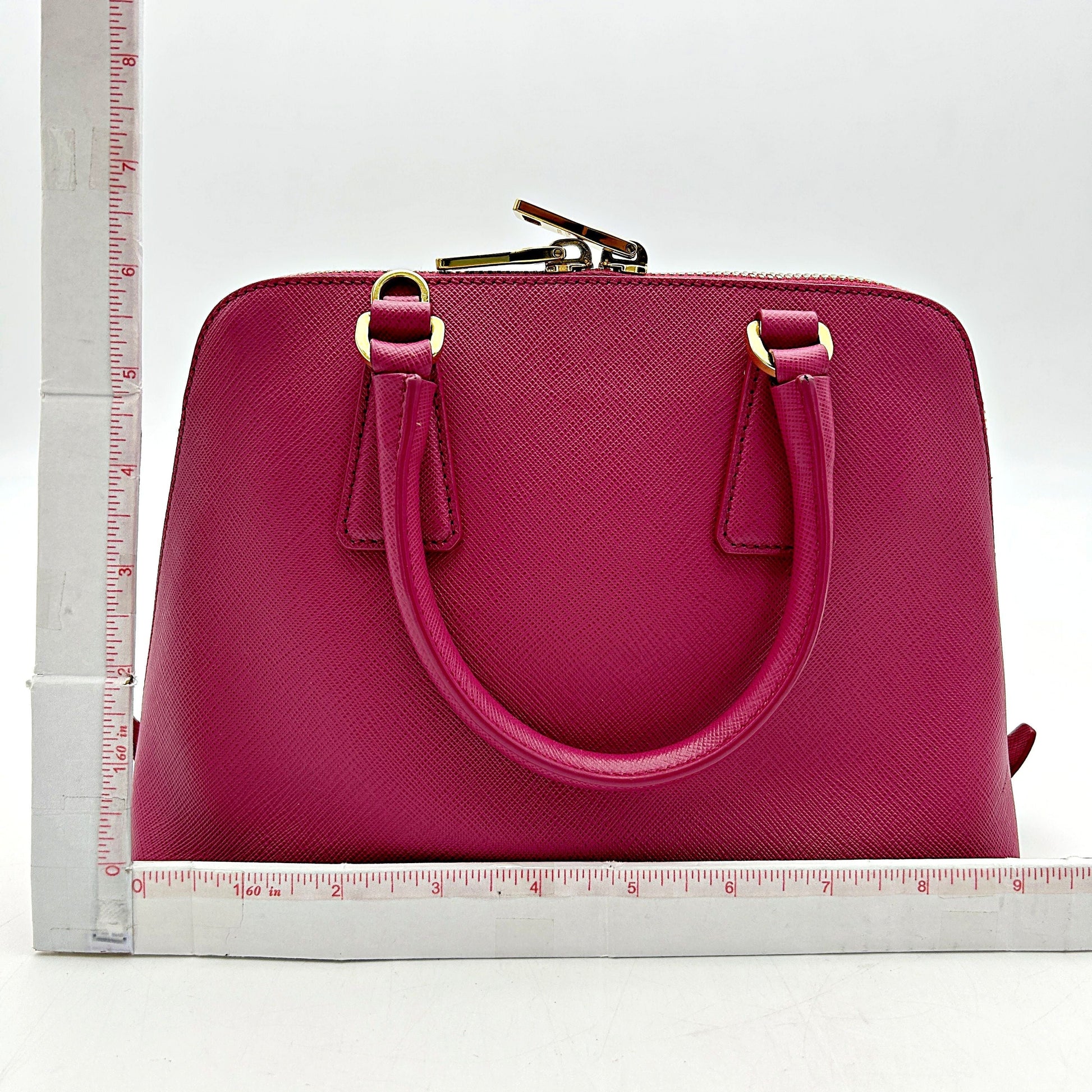 Prada Saffiano Lux Leather Promenade Medium - Red Handle Bags, Handbags LA9997