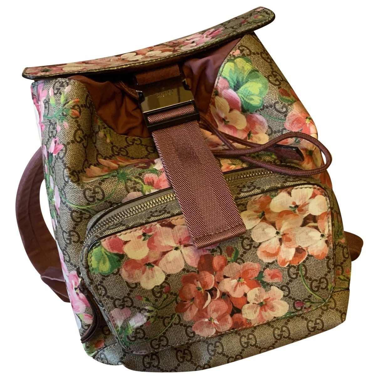 Gucci pink cloth backpacks