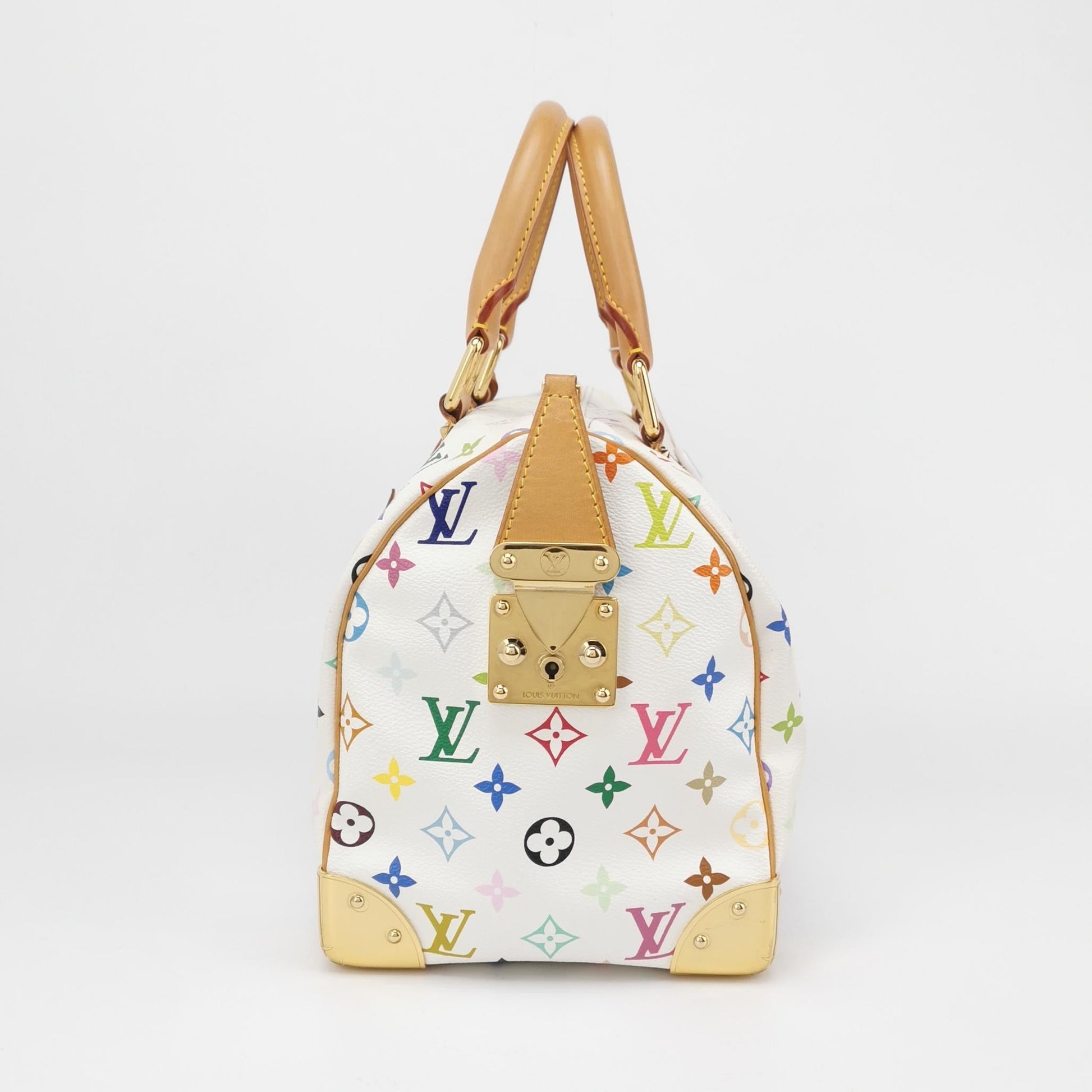 Louis Vuitton x Takashi Murakami Speedy 30 Lock White Multicolor
