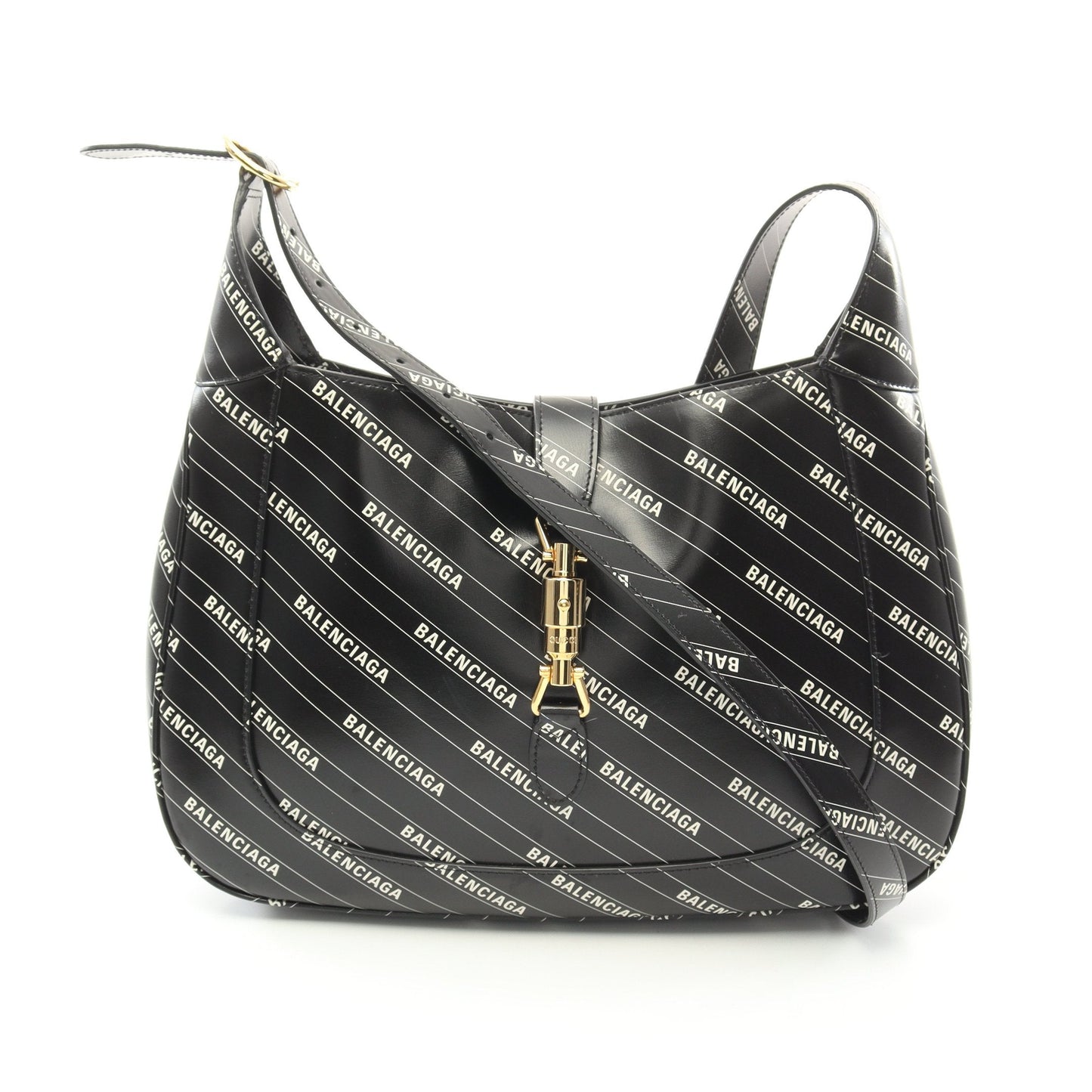GUCCI GUCCI * Luxury Balenciaga Trending 2026 Hacker Jackie 1961 Shoulder bag Leather Black White