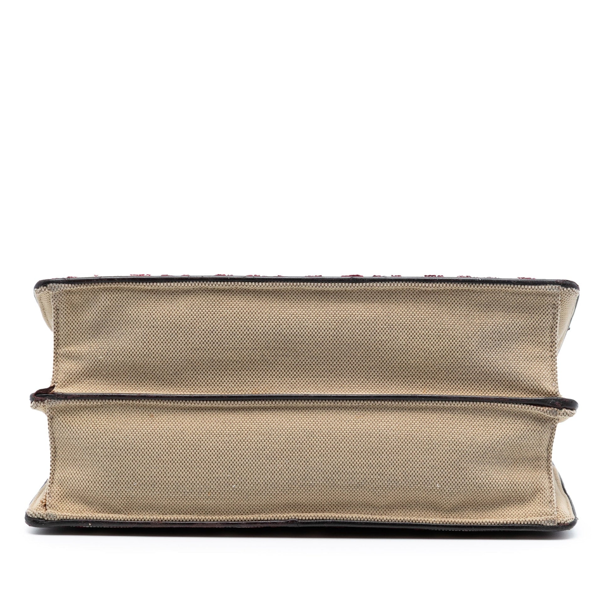 Red Dior Large Oblique Canvas and Velvet Diorama Flap Satchel