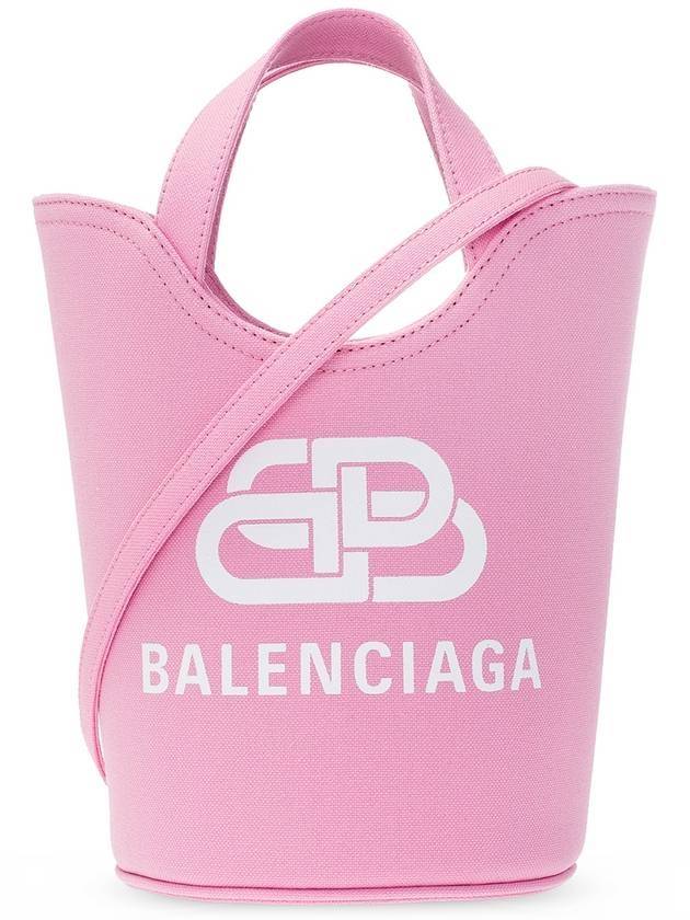 Luxury Balenciaga Trending 2026 Logo Wave Bucket Tote Bag Pink