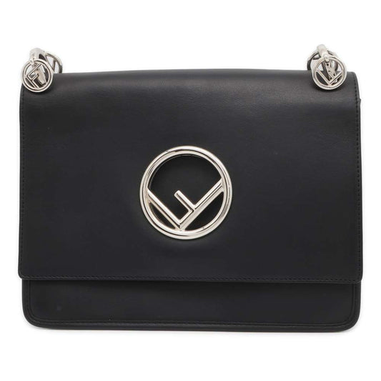 FENDI Canayef 2way Shoulder Bag Black 8BT284 Leather