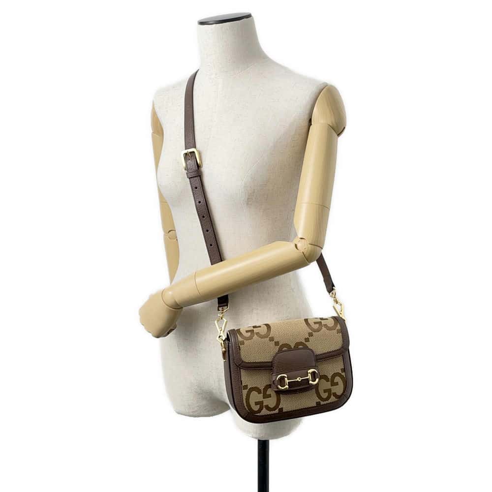 Gucci Leather Canvas Shoulder Bag