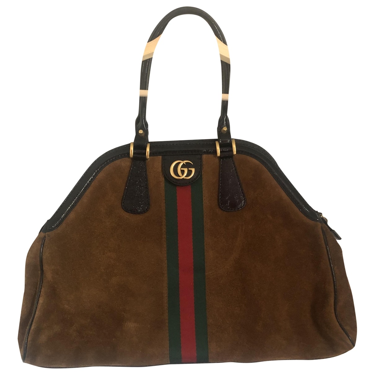 Gucci re(belle) brown suede handbag