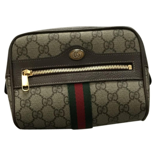 Gucci ophidia brown cloth clutch bag