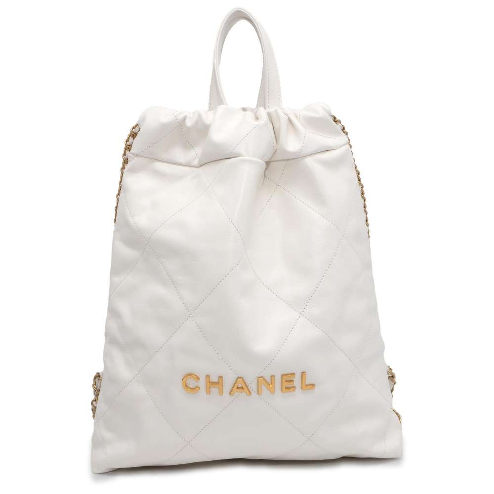 CHANEL CHANEL22 Backpack White AS3859 Calf Leather