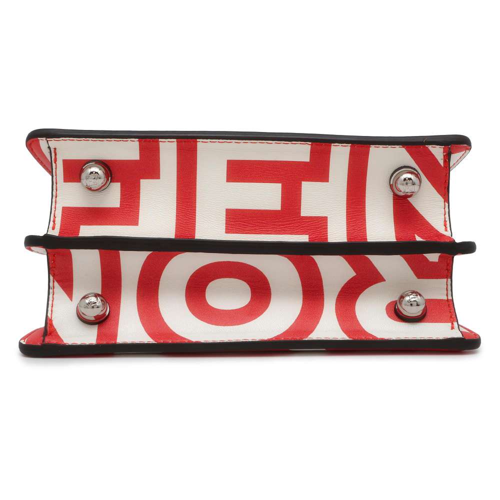 FENDI Peekaboo I See You Marc Jacobs collaboration White/CoralOrange 8BN335 Leather Size Petit