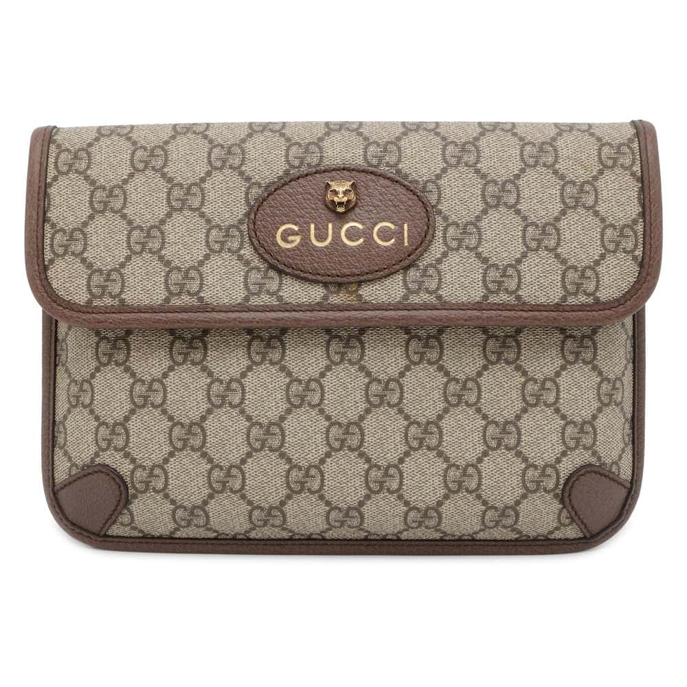 GUCCI Neo GG Supreme Belt Bag Beige 493930 PVC Leather