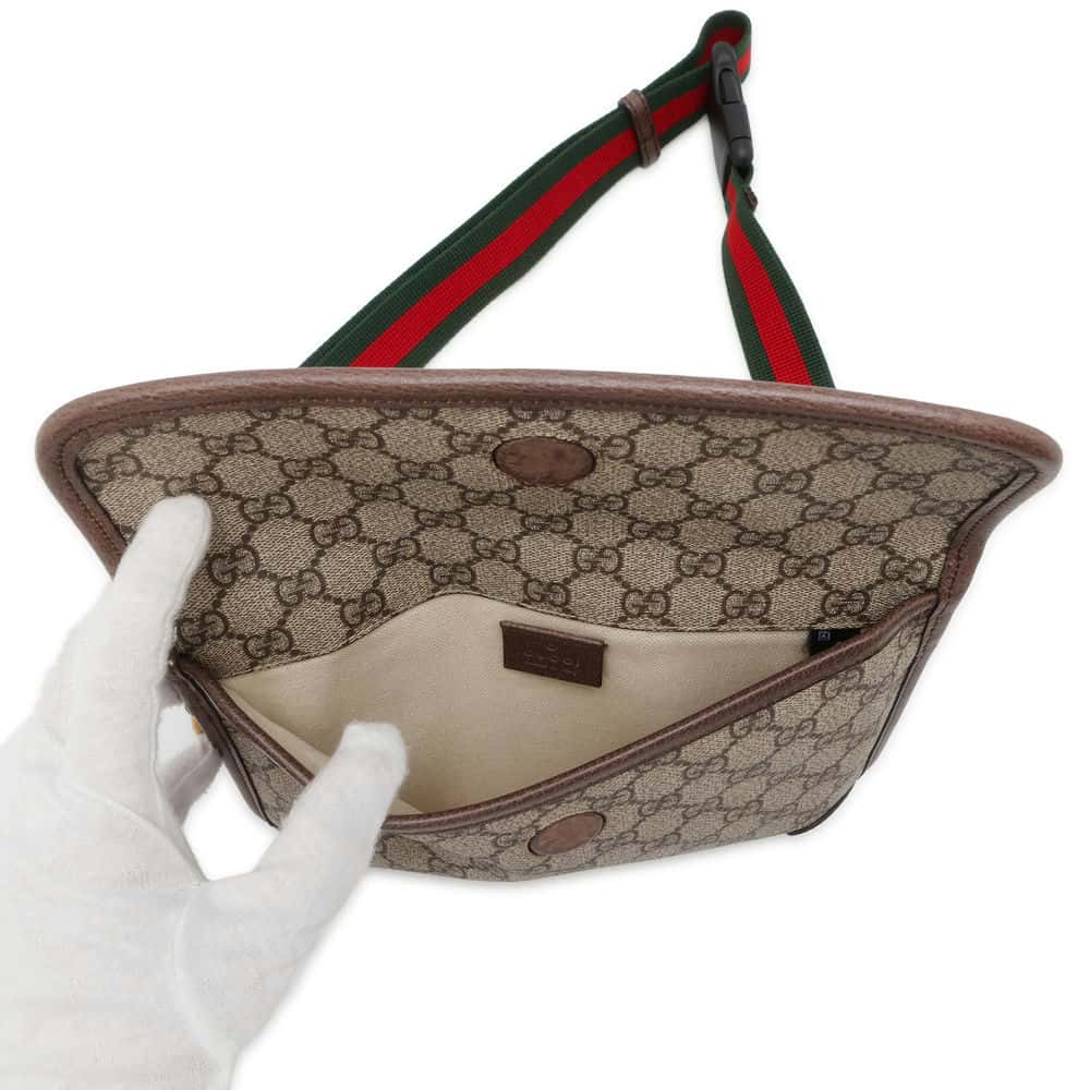 GUCCI Neo GG Supreme Belt Bag Beige 493930 PVC Leather