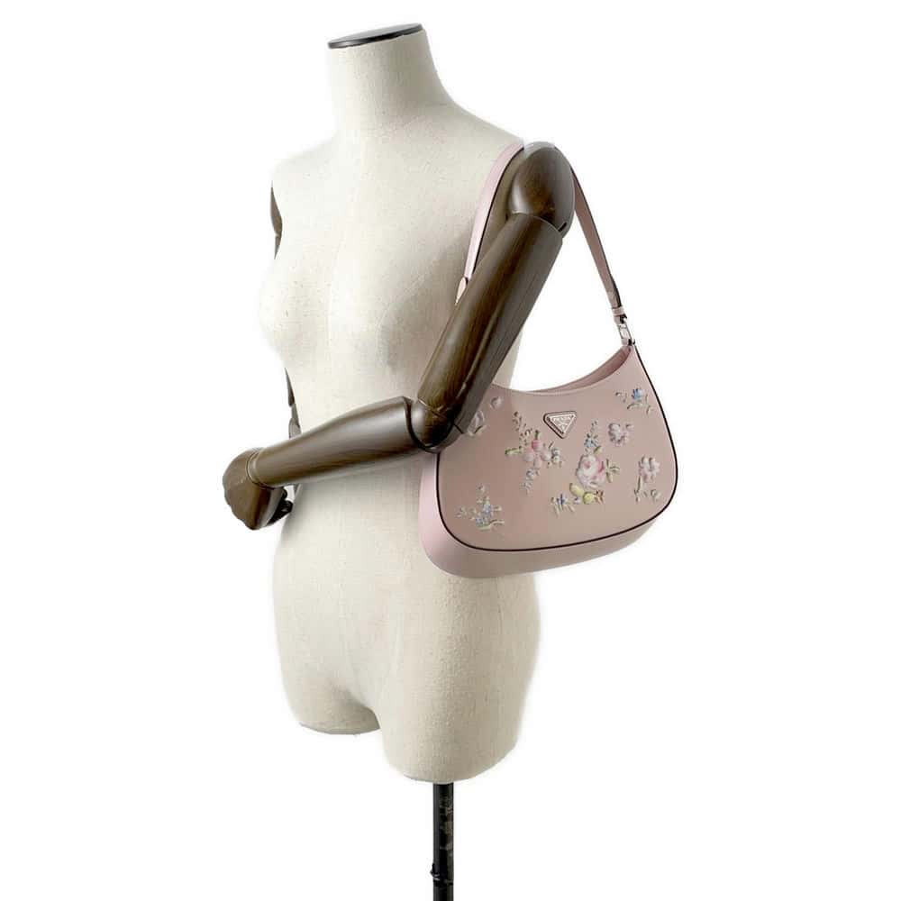 PRADA Cleo Shoulder Pink BrushedLeather Luxury Handbag