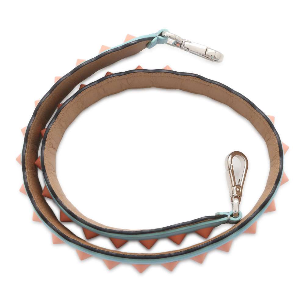 FENDI Shoulder Strap Blue/Brown Leather
