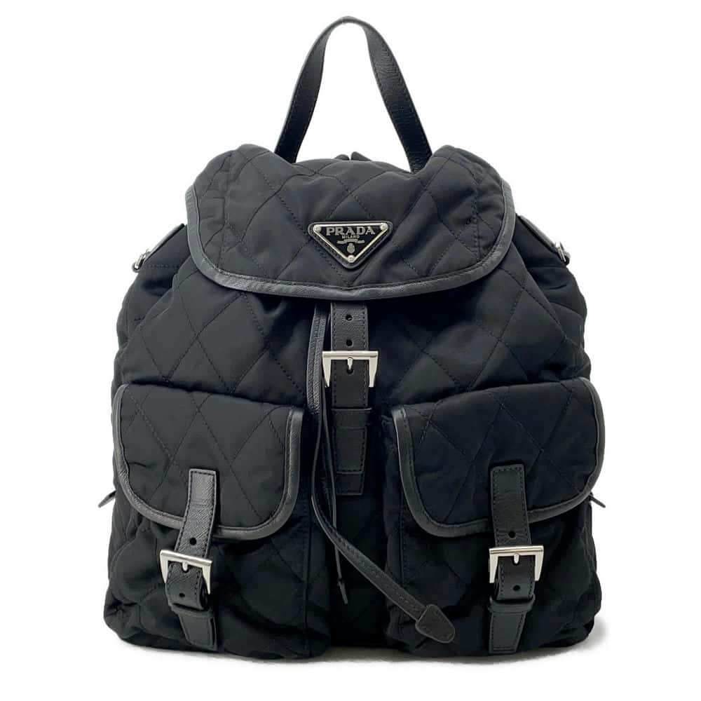 PRADA Quilted Backpack Black Nylon