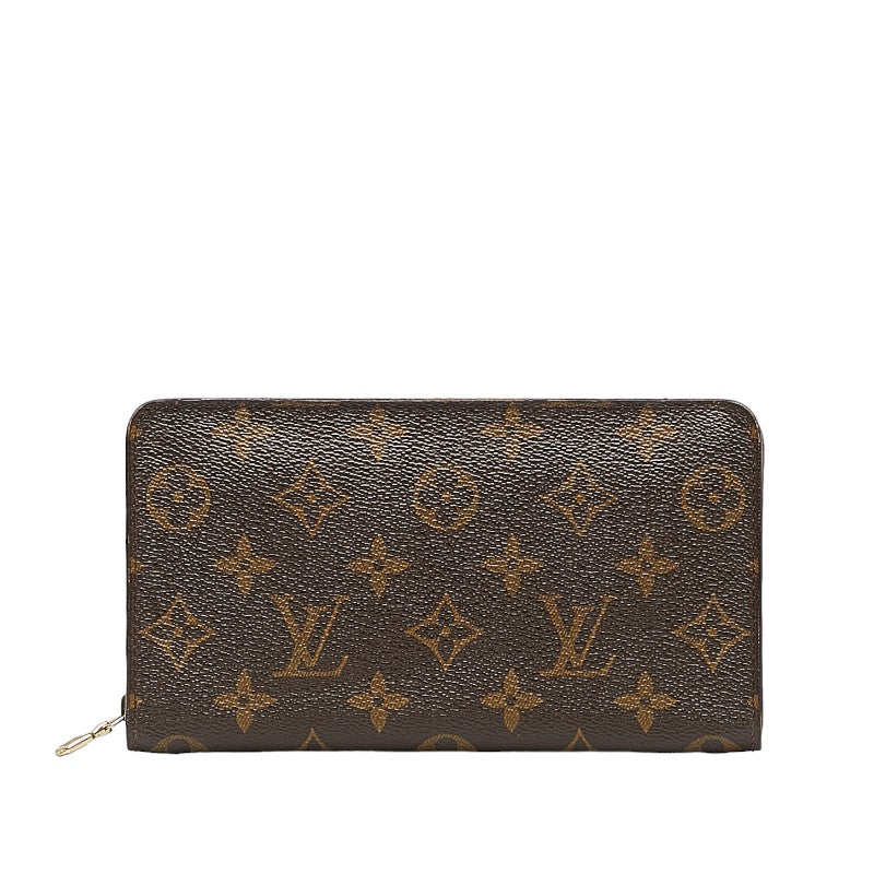 Louis Vuitton Monograms Portemoney Long Wallet Round Fassner M61727 Brown PVC Leather Louis Vuitton