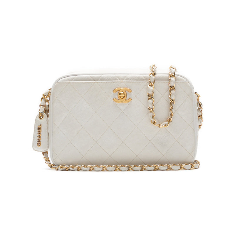 CHANEL CHANEL Matrasse Turn-Lock Chain Sder Caviar S White Shell Bag Mini Shoulder Bag Bag Hybrid ? Ship? Honeymoon Online