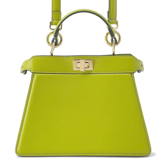 FENDI Peekaboo ISeeU Light Green 8BN335 Leather Size Petit