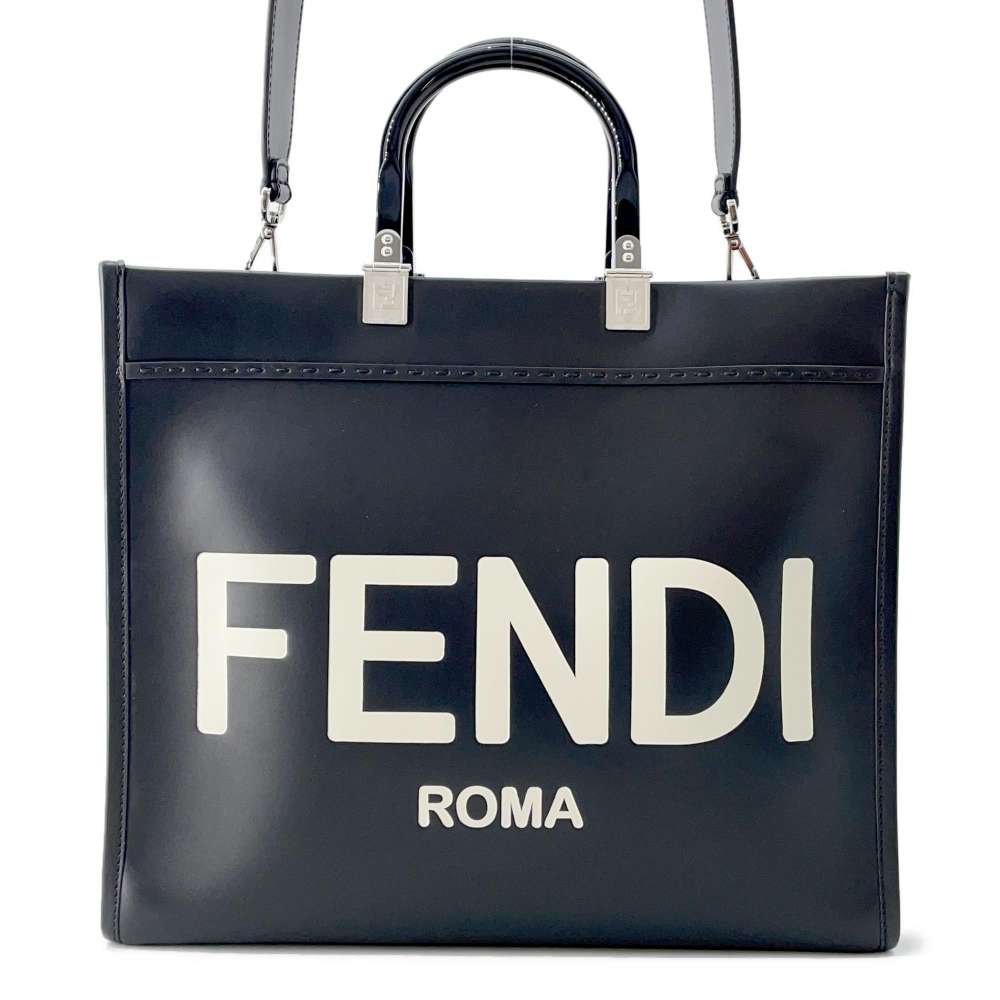FENDI Sunshine Black 8BH386 Leather Size Medium