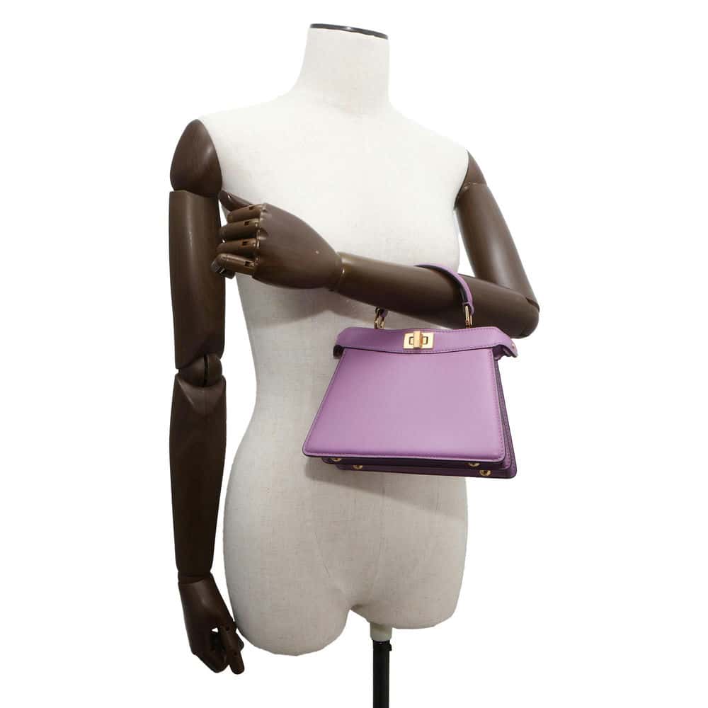 FENDI Peekaboo Icy You Purple 8BN335 Leather Size Petit
