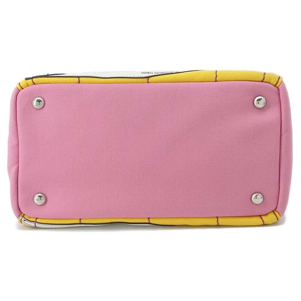 PRADA Canapa Patchwork Pink/Multicolor Canvas Luxury Handbag