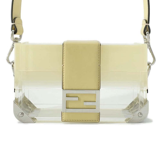 FENDI Baguette Trunk Yellow 7VA507 Plastic Leather Size Mini