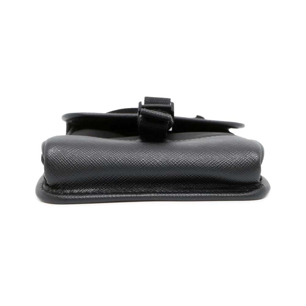 PRADA Phone Shoulder Bag Black Nylon Leather