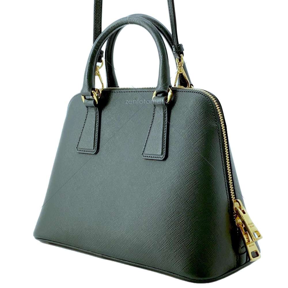 PRADA Saffiano LeatherLux Leather 2WAY Handbag Green Saffiano LeatherLux Leather