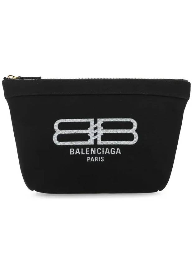Luxury Balenciaga Trending 2026 Logo Print Jumbo Pouch Bag Black