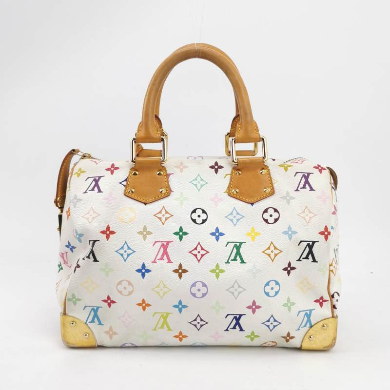 Louis Vuitton x Takashi Murakami Speedy 30 Lock White Multicolor