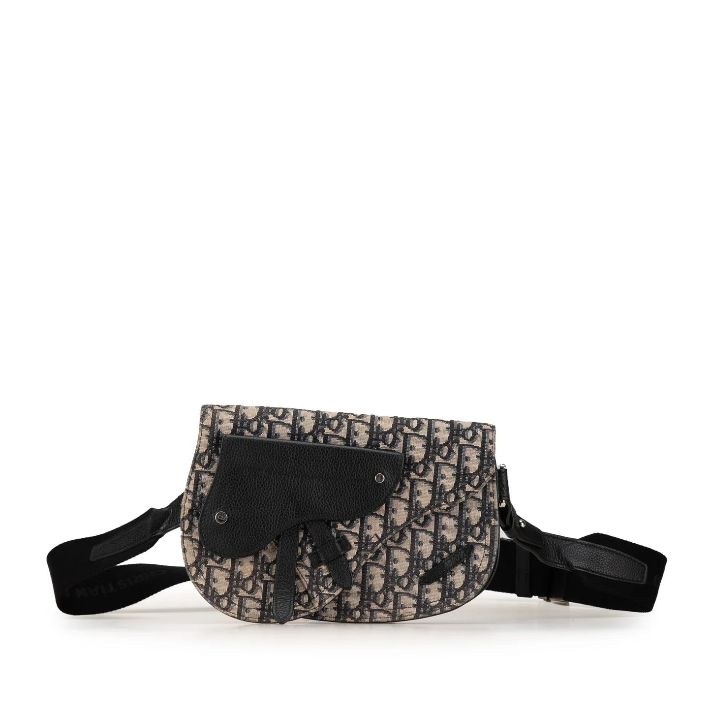 Blue Dior Oblique Canvas Saddle Messenger Bag