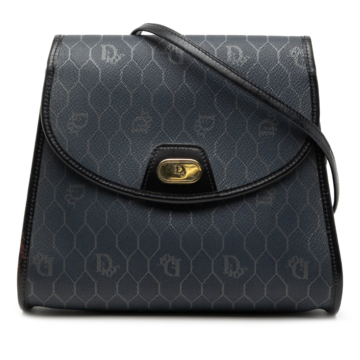 Blue Dior Honeycomb Coated Canvas Crossbody