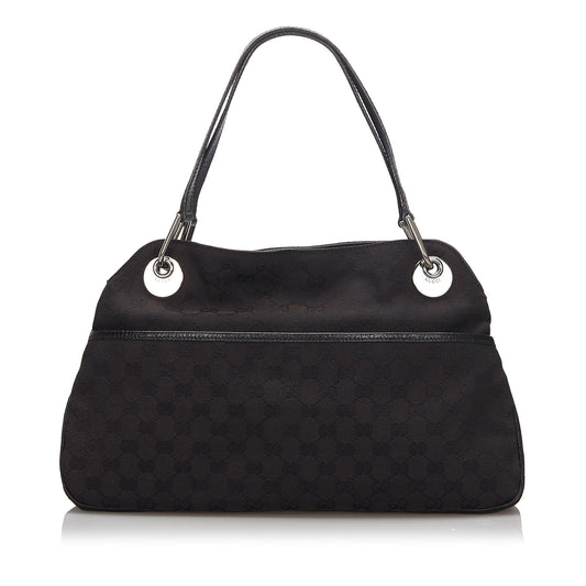 Gucci Black Leather Canvas Tote Style 6