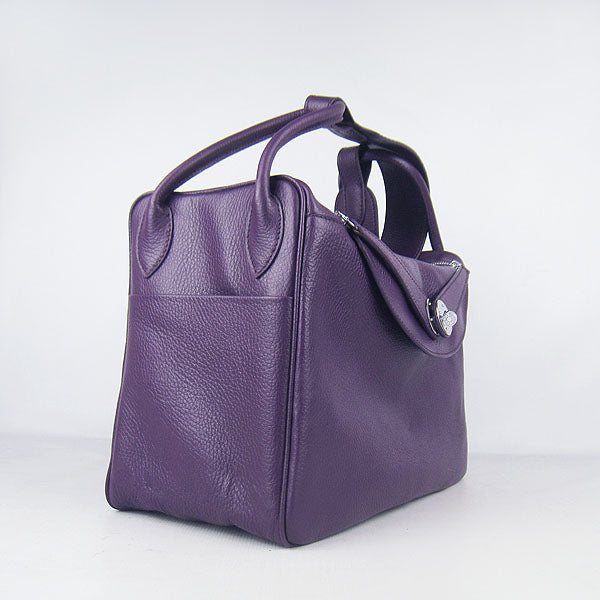 Luxury Hermes Lindy 34cm handbag 6208 purple Silver