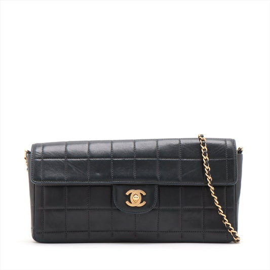 Chanel Chocolate Bar in Chain Shoulder Bag Black Gold 6th