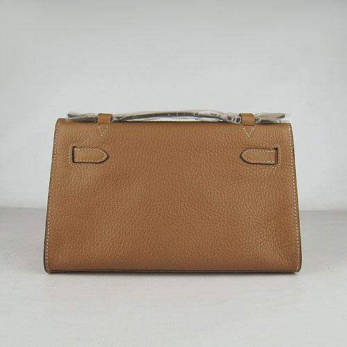 Luxury Hermes Kelly 22cm handbag light coffee