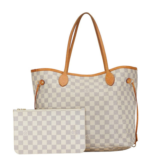 Louis Vuitton Damier Azur ark MM Tote Shoulder Bag N51107 White Ivory PVC Leather Louis Vuitton