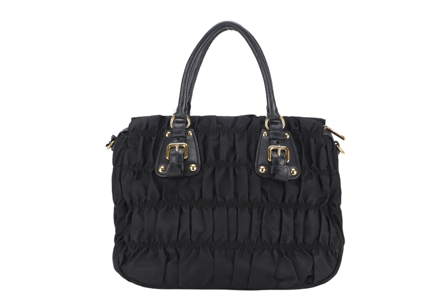 PRADA TESSUTO GAUFRE NYLON NERO (IBA 336) WITH STRAP