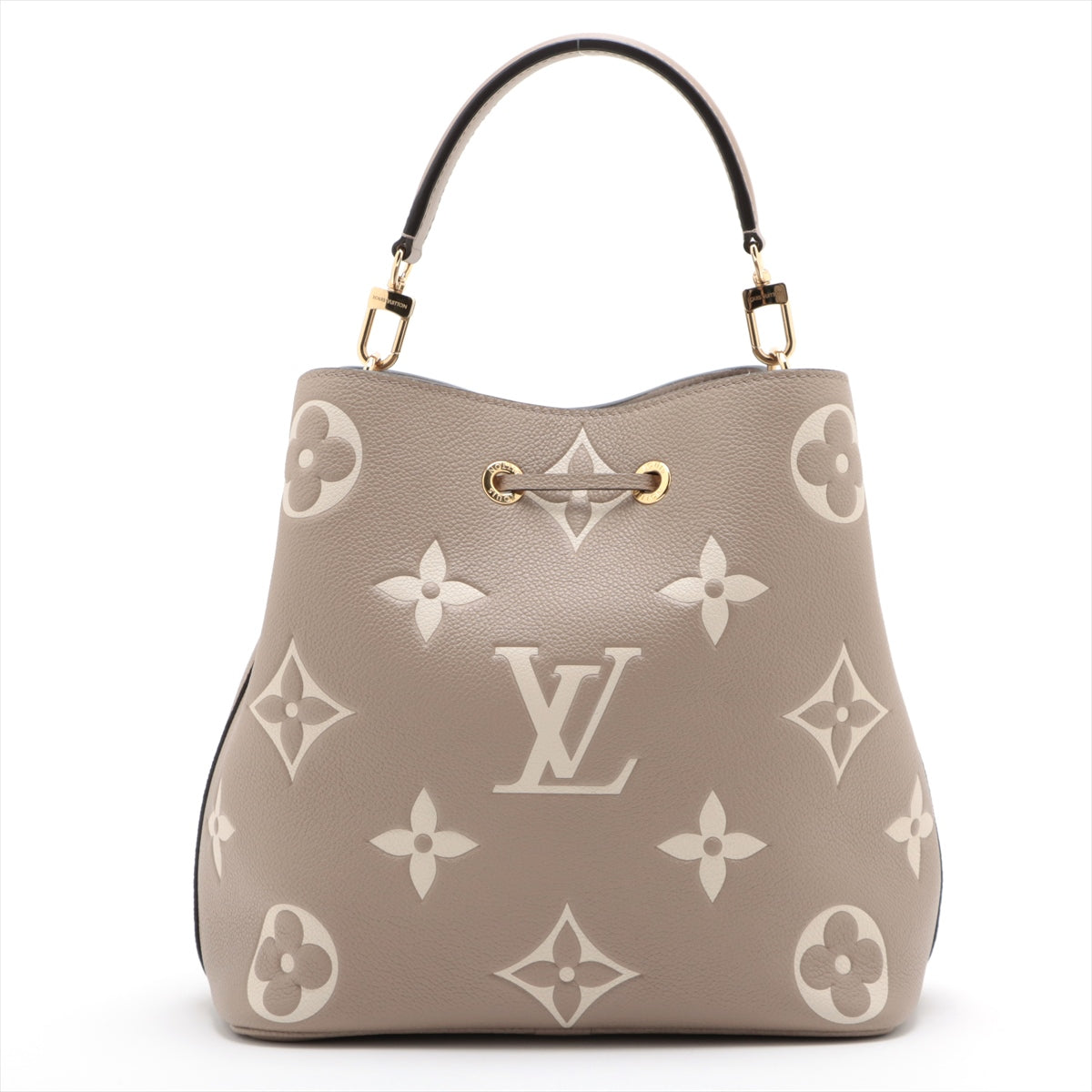 Louis Vuitton Tourterelle Bicolour Monogram Empreinte Leather NeoNoe MM [Rented Out)